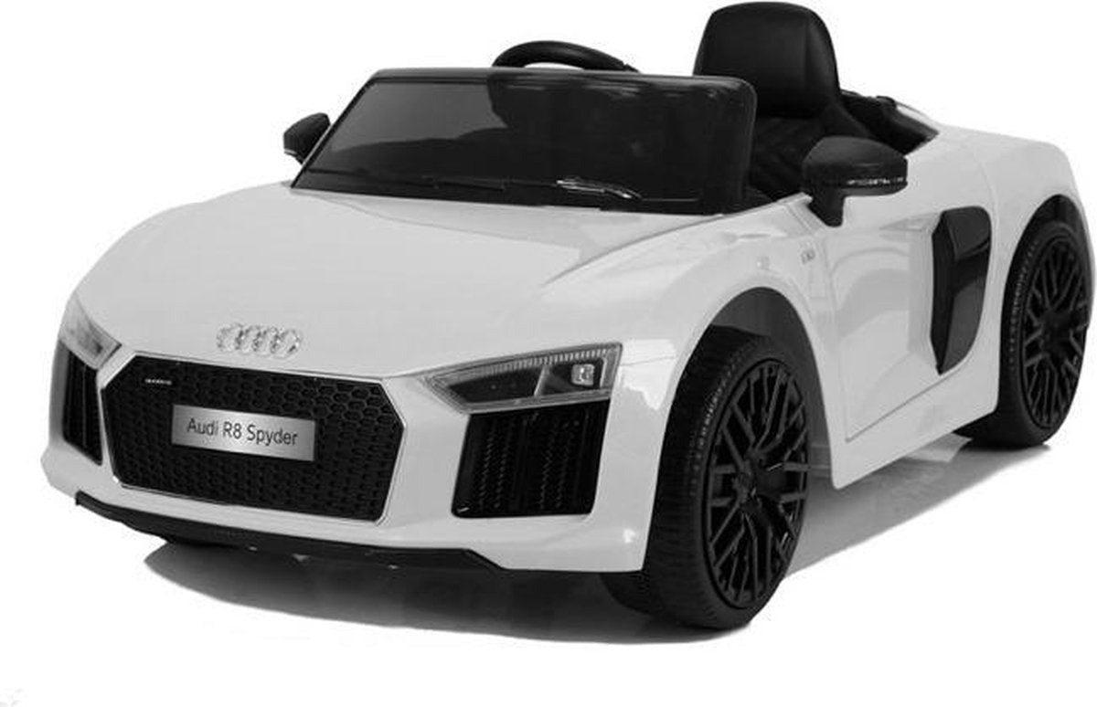Audi R8 - Elektrische Kinderauto - Wit - 1 Persoons Kinderauto - Afstand Bestuurbaar - Muziek Module - 12v - Lederen stoelen - Rubberen banden