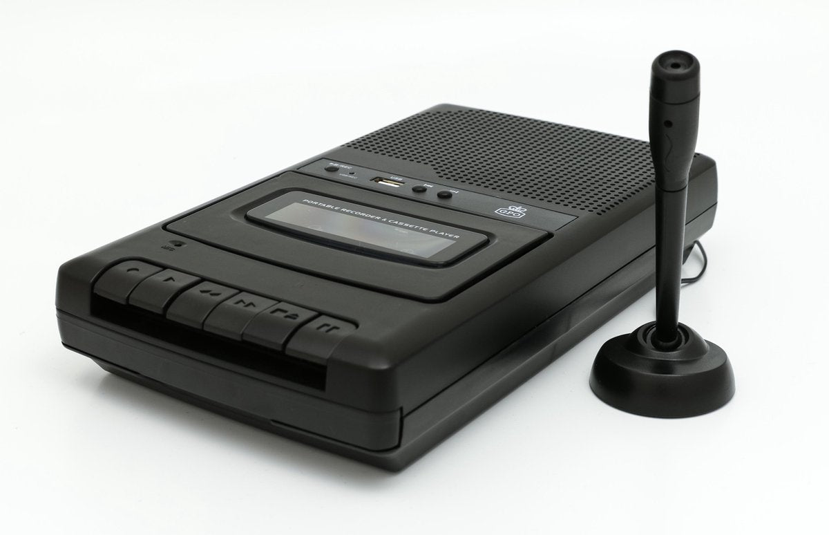 GPO CRS132 - Draagbare  cassette recorder met USB en microfoon