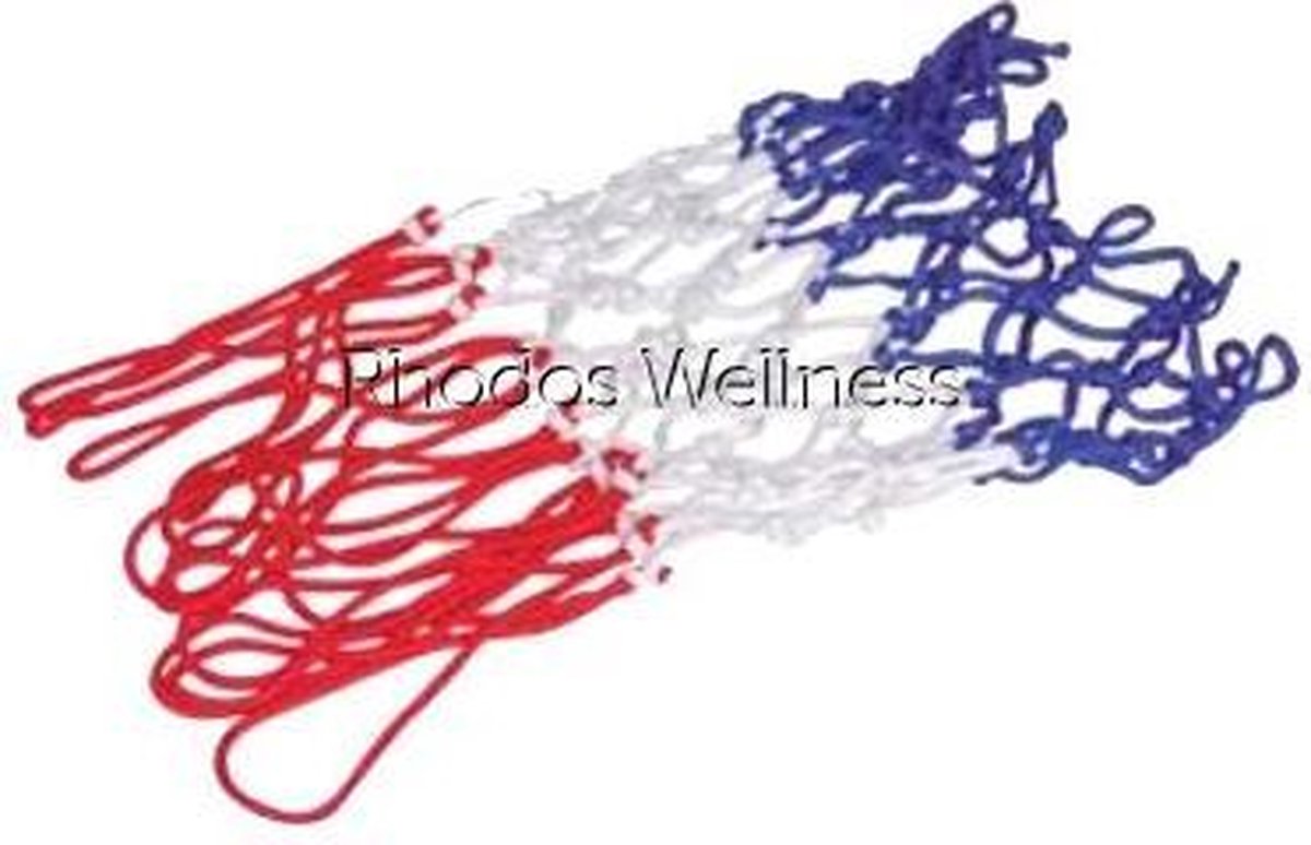 Basketbalnet - rood/wit/blauw - voor alle ringen