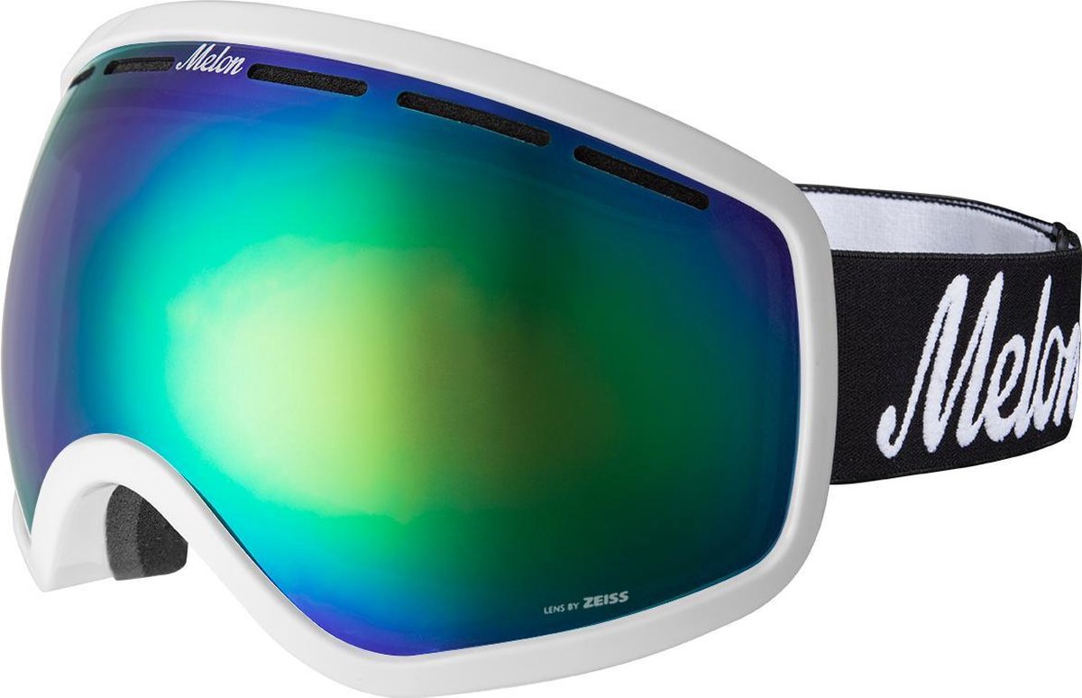 Melon Chief goggle white / black logo / green chrome