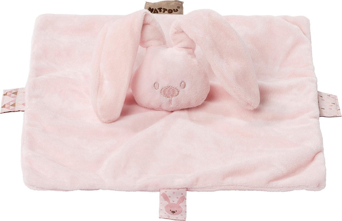 Nattou Konijn Lapidou - Knuffeldoekje - Doudou - 26 x 26 Cm - Roze