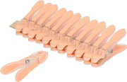 96x stuks Grote stevige zalm roze wasknijpers 8 cm