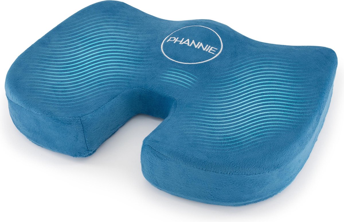 Phannie Orthopedisch Zitkussen - Wigkussen - Stuitkussen - Cooling Gel - Blauw