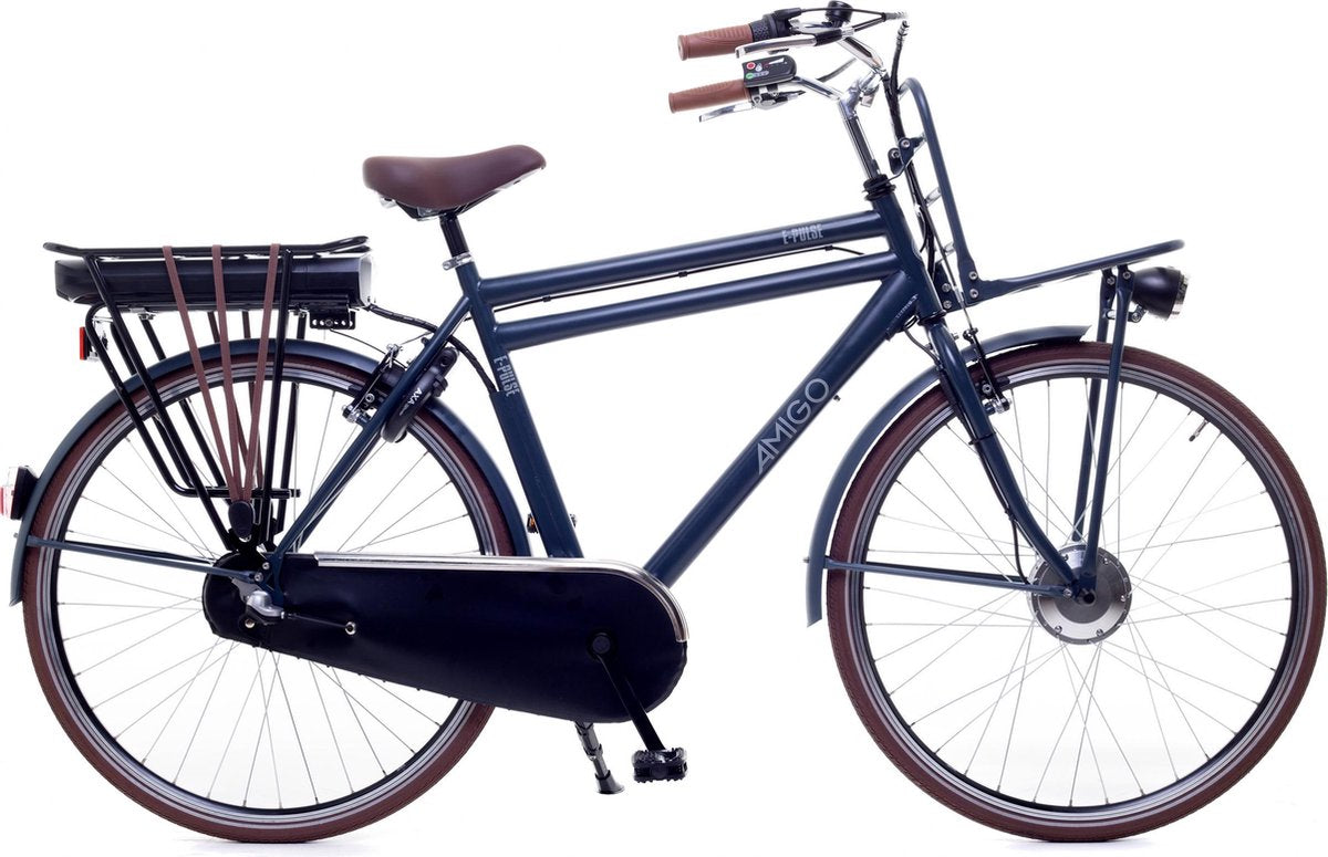 Amigo E-Pulse - Elektrische transportfiets voor heren - Met 3 versnellingen - Matblauw