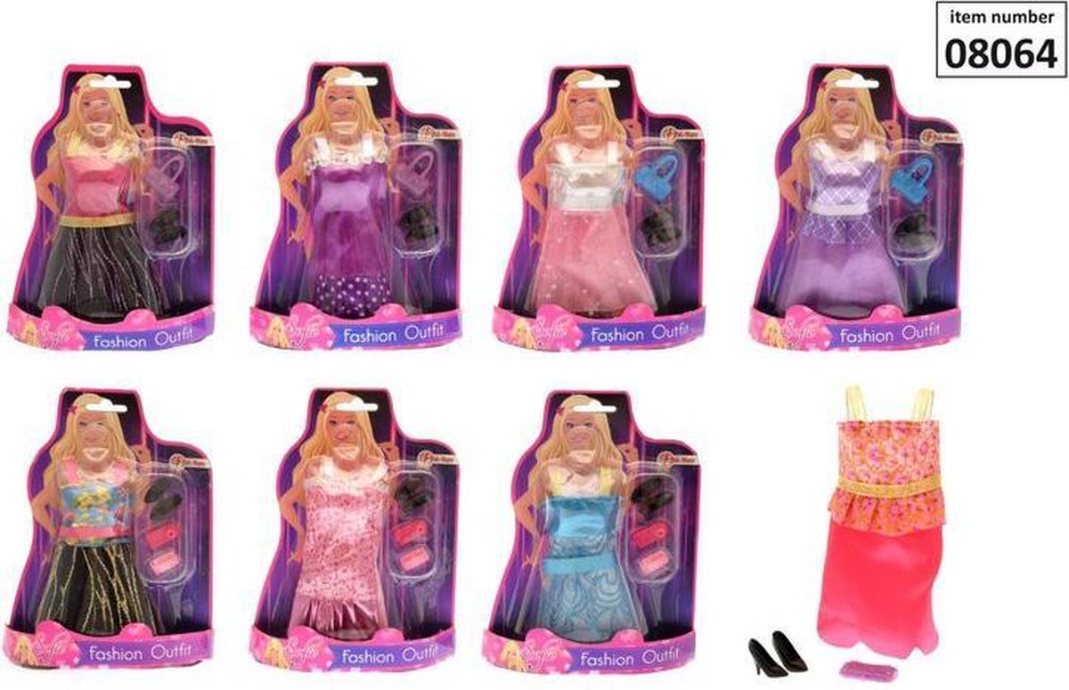 Tienerpop kledingset verkrijgbaar in 8 uitvoeringen