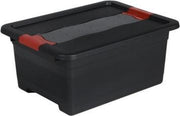TRANSPORTBOX MET DEKSEL 39X29X17 - 12 L ZWART ECKHART KEEEPER 10844