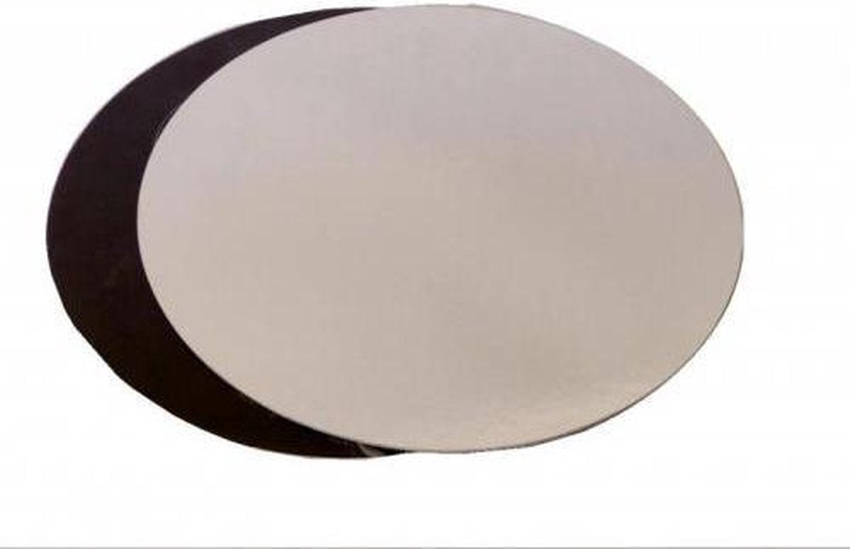 Cake board zwart/zilver 24cmx2mm - Decora