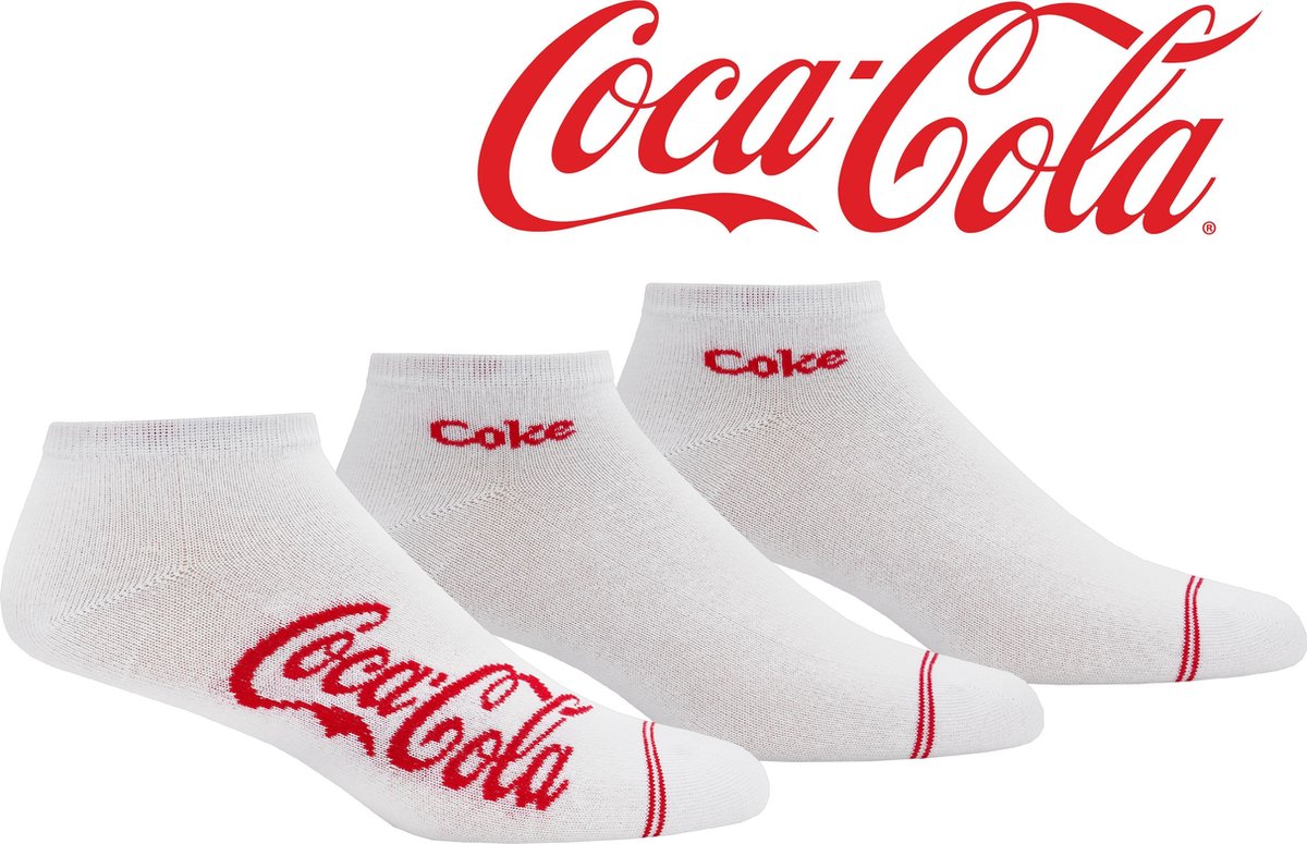 COCA COLA SOKKEN - Coke sneakers - 43/46 - wit - 6 paar