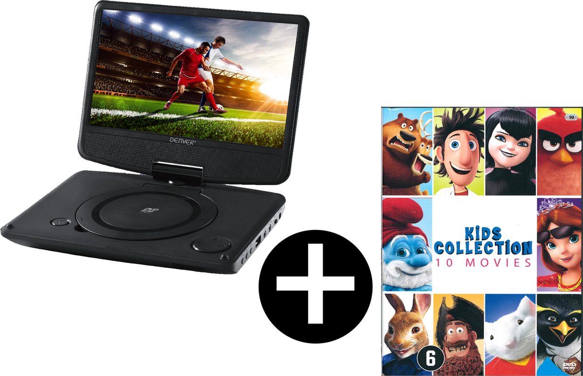 Denver MT-983 NB - Draagbare DVD-speler - 9 inch - Zwart - DVD films - 10 films - (Smurfen