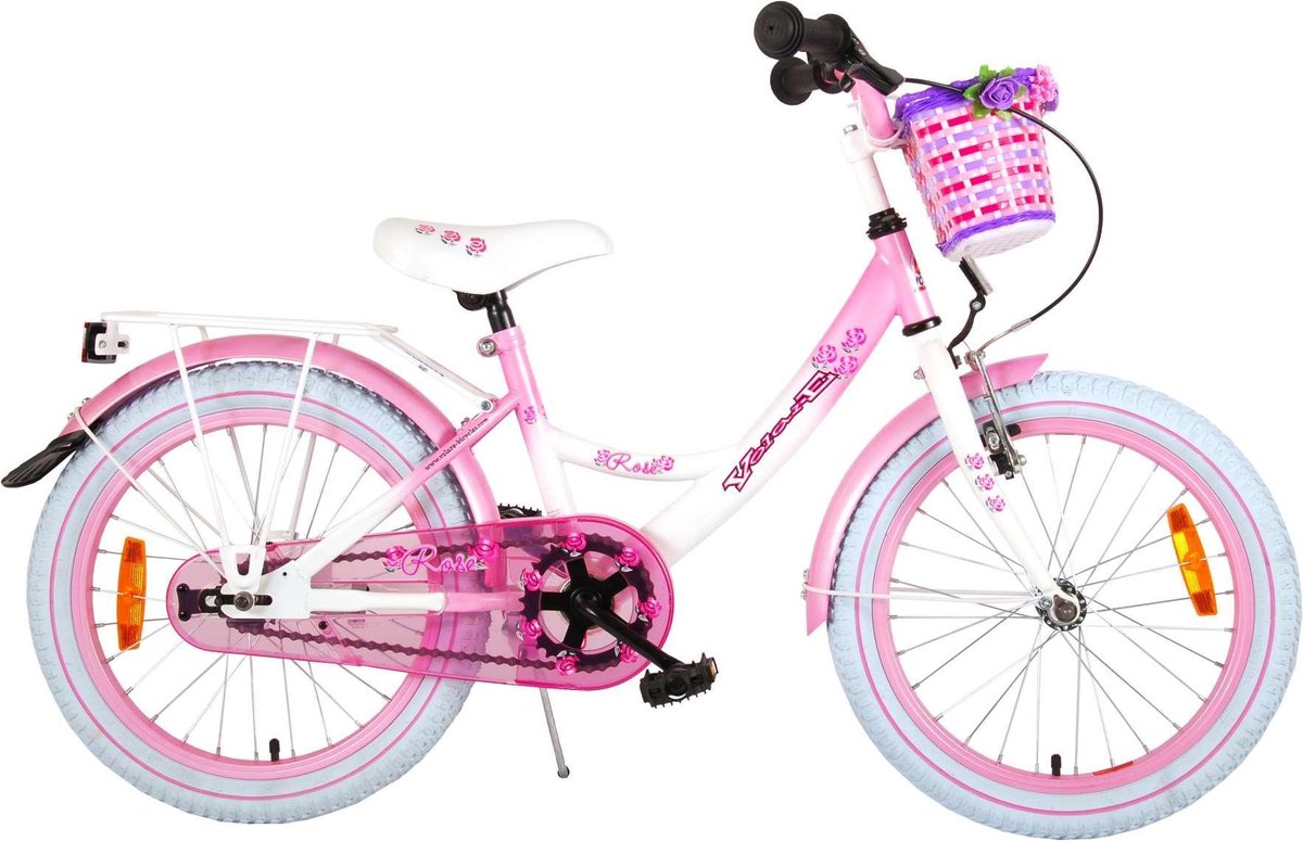 Volare Rose Kinderfiets - Meisjes - 18 inch - Wit/Roze