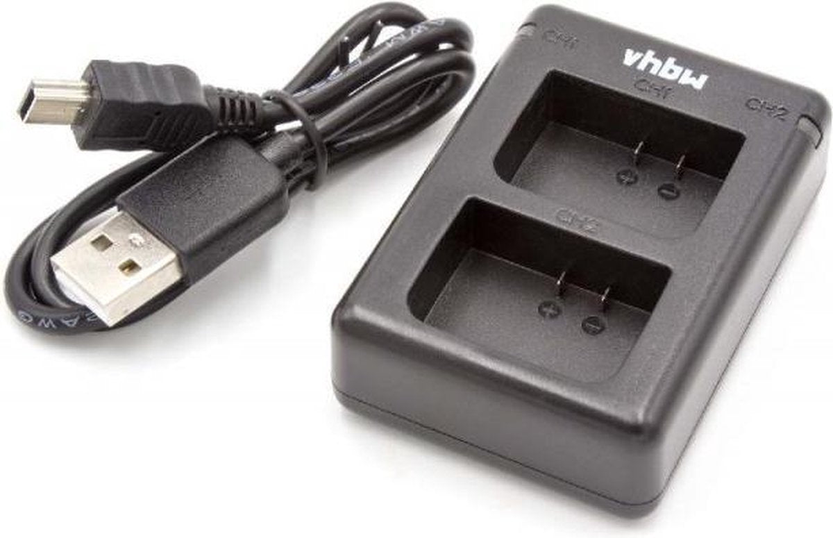 VHBW Camera duo acculader compatibel met Garmin VIRB X