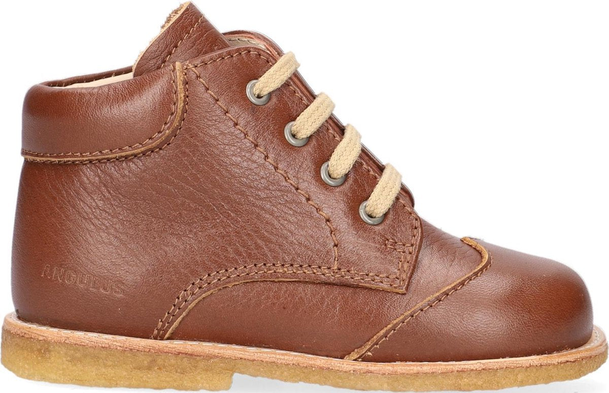 Angulus 9200-101 Veterboots - Laarzen Met Veters - Meisjes - Cognac - Maat 25