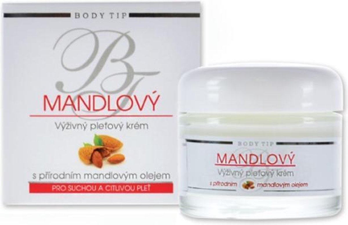 BODY TIP Verzorgende Dag & Nachtcrème met Amandelolie voor droge en gevoelige huid - 50ml - Werkt intensief tegen rimpels