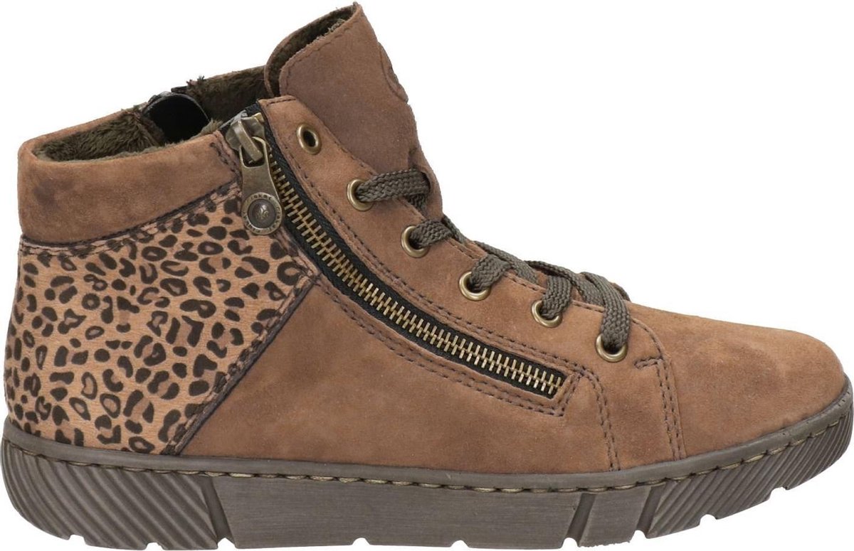 Rieker dames veterboot - Cognac - Maat 36