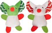 Flamingo Kattenspeeltjes Kerst Plush Flap Muis - Groen/Rood - 9 x 5 x 12.5 cm