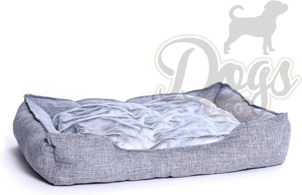 Dogs&Co Hondenmand Linnen Grijs Maat L - 90x70cm