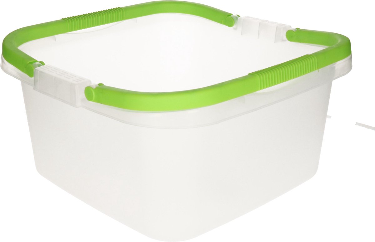 Handige teil / afwasteil met handvat - 13 liter - lime groen - afwasbak