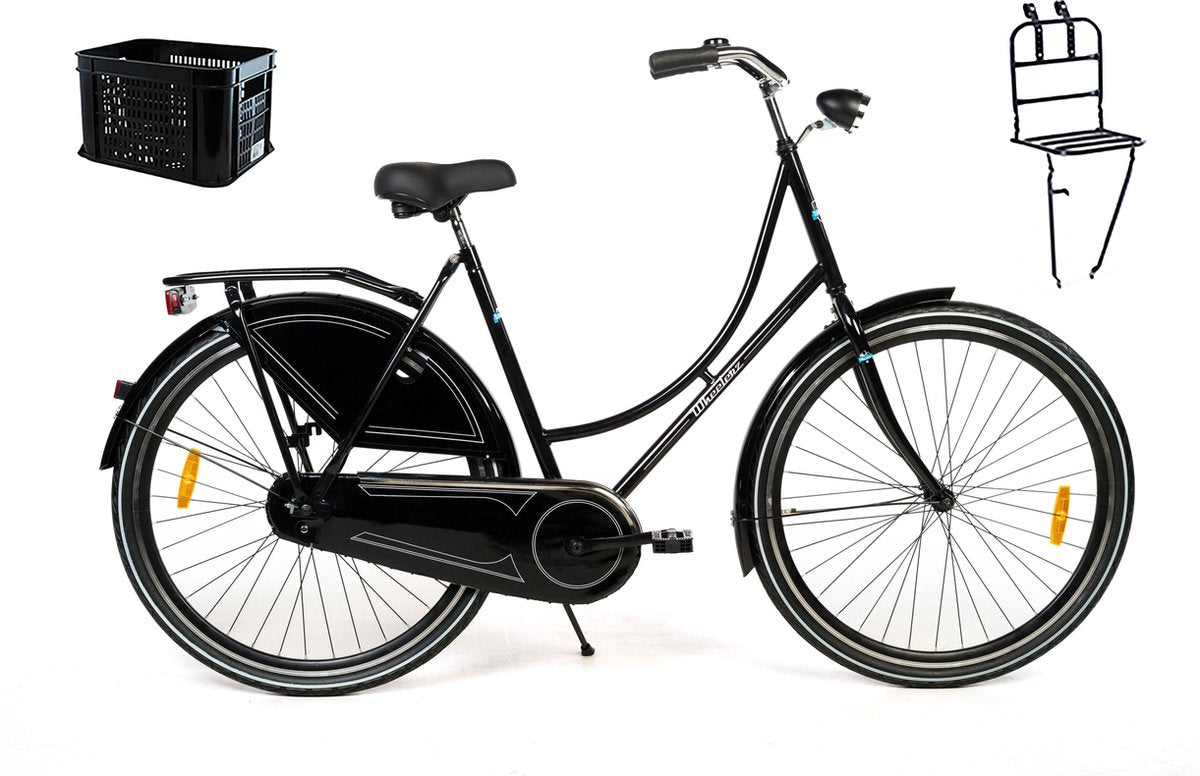 Wheelerz Omafiets 28 Zwart met REK en KRAT