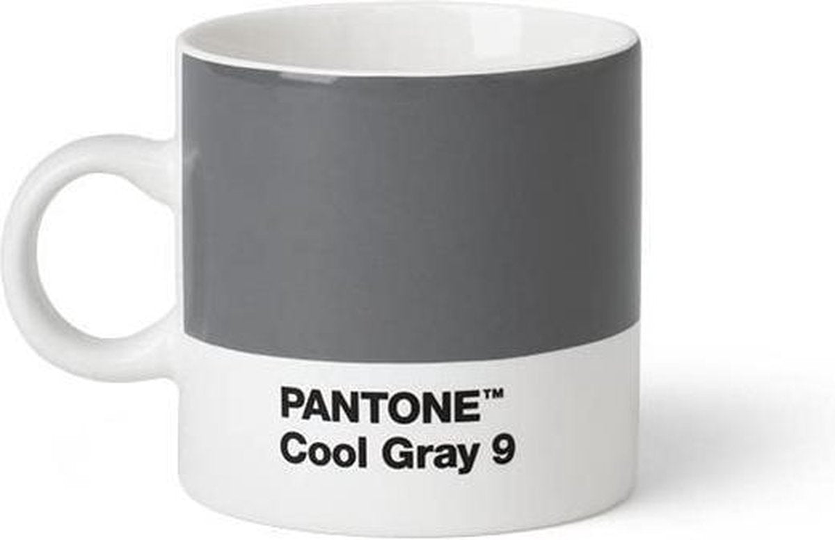 Pantone Espressokop 120 Ml Keramiek Donkergrijs/wit