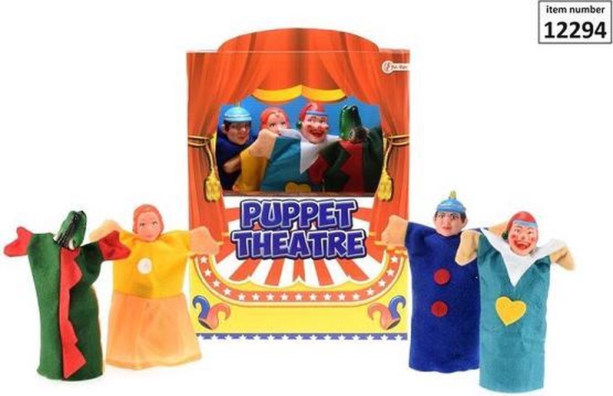 Handpoppen In Poppenkastdoos 4 St