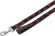Art joy leash 25mm x 100cm black with paw motive