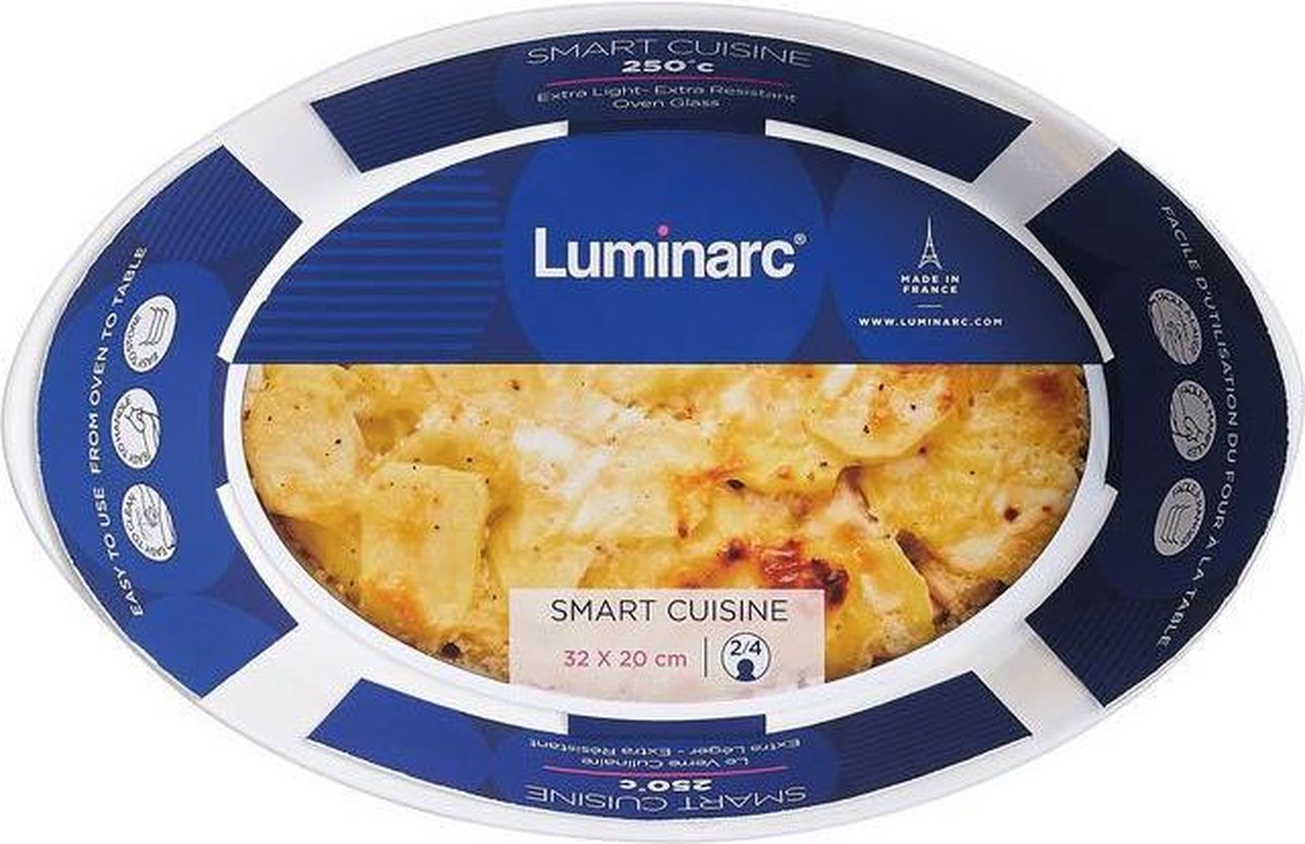 Smart Cuisine - Ovenschotel - Wit - 32x20cm - Glas