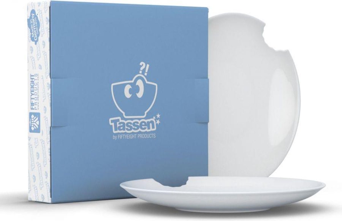 Tassen set van 2 diepe borden met hap eruit 24 cm - 75