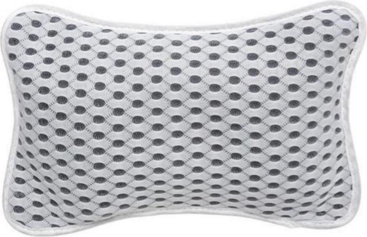 Badkussen voor in bad - Met zuignappen - Wit - Nekkussen - Hoofdsteun - Jacuzzi - Hoofdsteun kussen - Accessoires - Badkamer kussen - Badkussens