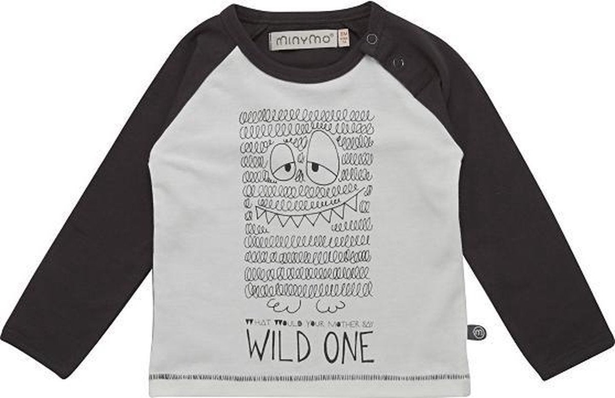 Minymo - jongens shirt - lange mouwen - blauw - Maat 98