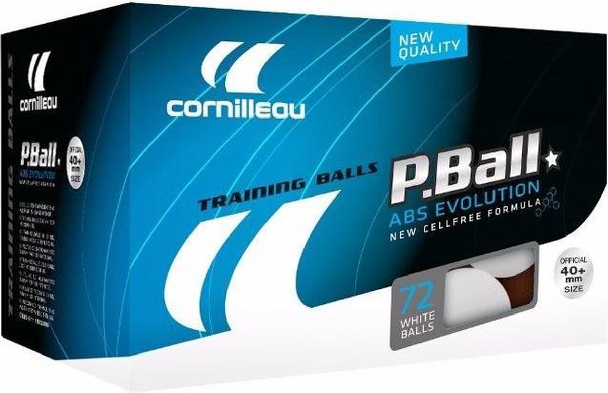 Cornilleau P-Ball ABS Evolution 1* Tafeltennisballen 72 stuks - Wit