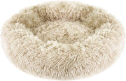 ElegaPet Pluche Fluffy Donut Hondenmand – ⌀ 60 cm Beige - Kattenmand – Hondenkussen – Kattenkussen – Wasbaar – Antislip