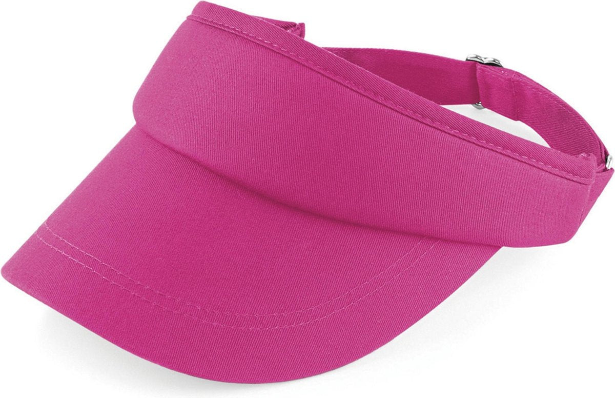 Fuchsia roze sportieve zonneklep petje voor volwassenen - Katoenen verstelbare roze zonnekleppen - Dames/heren