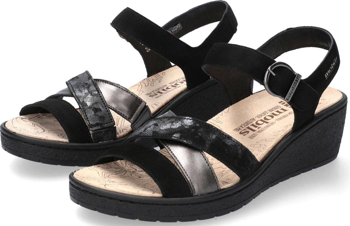 Mobils by Mephisto PIETRA dames sandaal - zwart - breed leest - maat 35