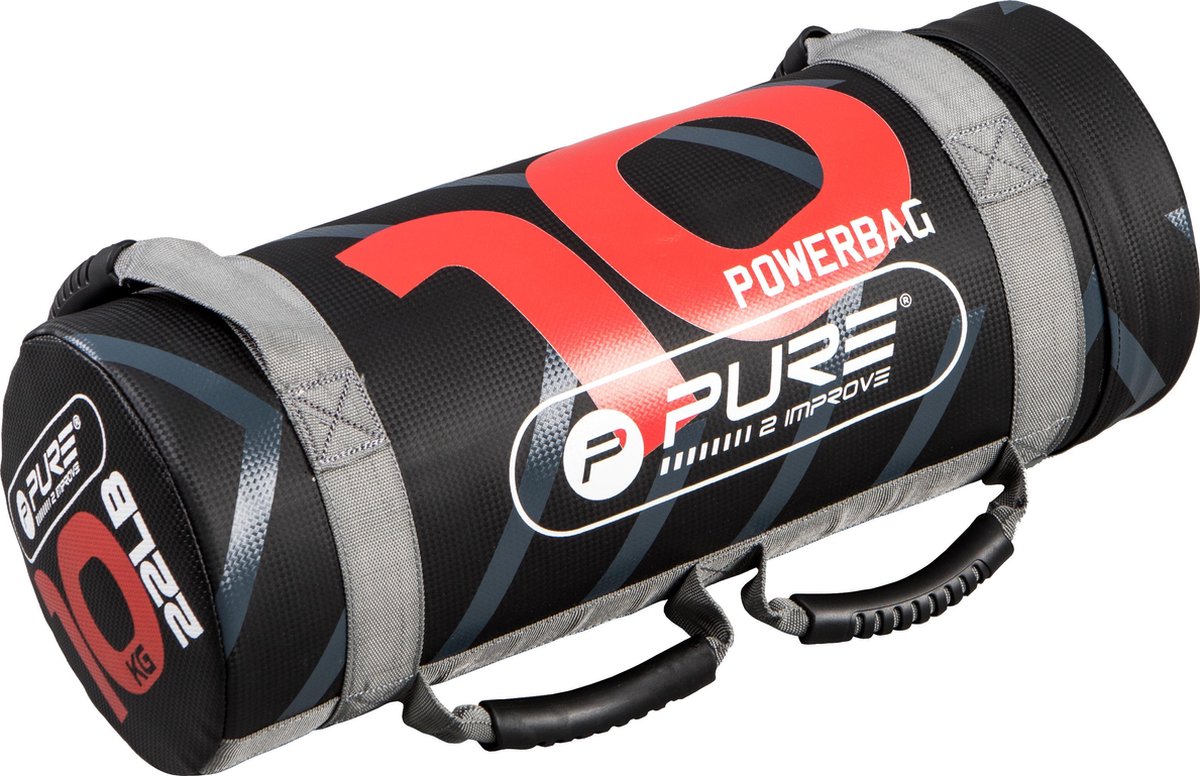 Pure2Improve Powerbag - zwart/rood/grijs - 10 KG Sand Bag - Training Zak Fitness