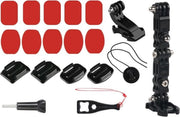 Fietshelm Zelfklevend Multi-Joint Arm Vast Bevestigingsset met J-haak Gesp Mount & Screw voor GoPro HERO7 / 6/5/5 Session / 4 Session / 4/3 + / 3/2/1
