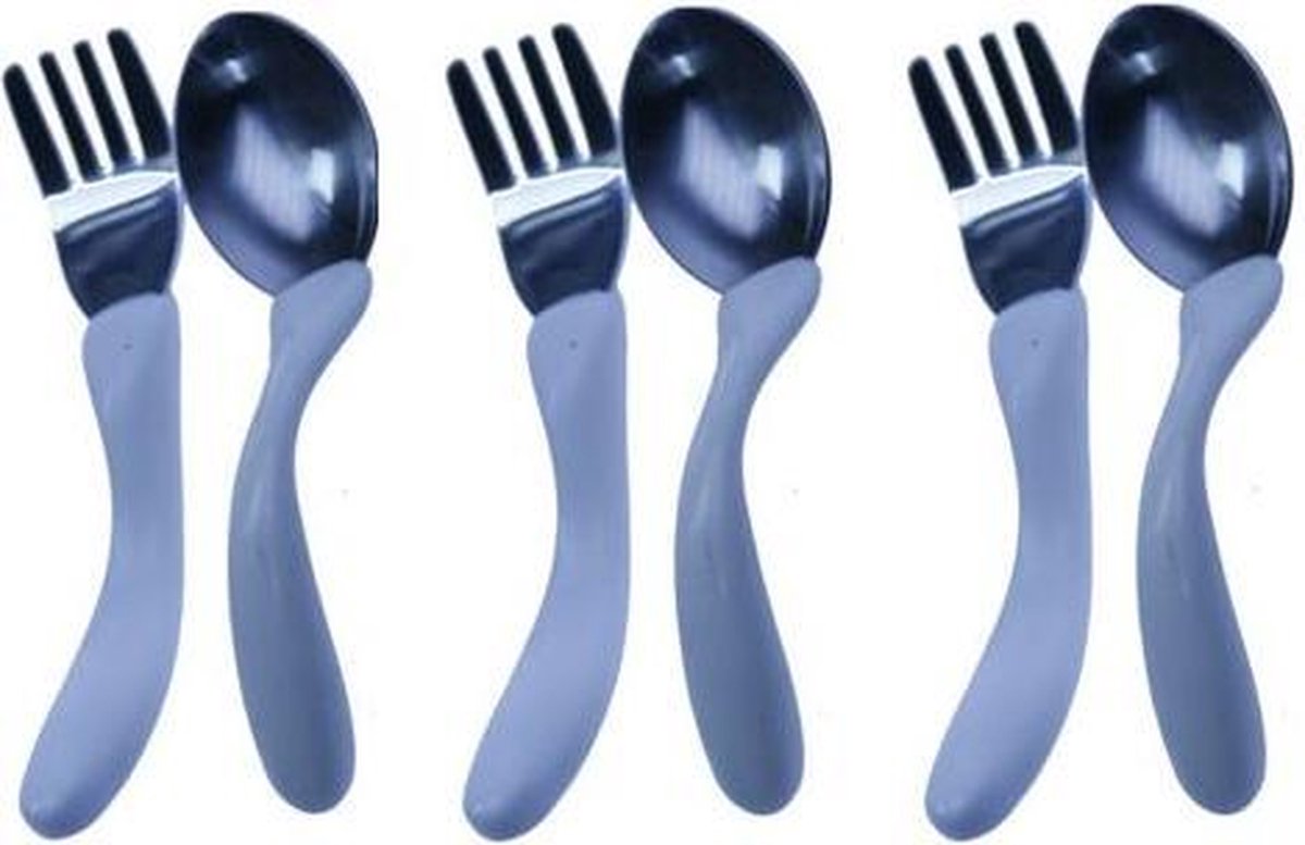 2 + 1 gratis Jippie's Peuterbestek 2-Delig Plastic / Metaal - Wit