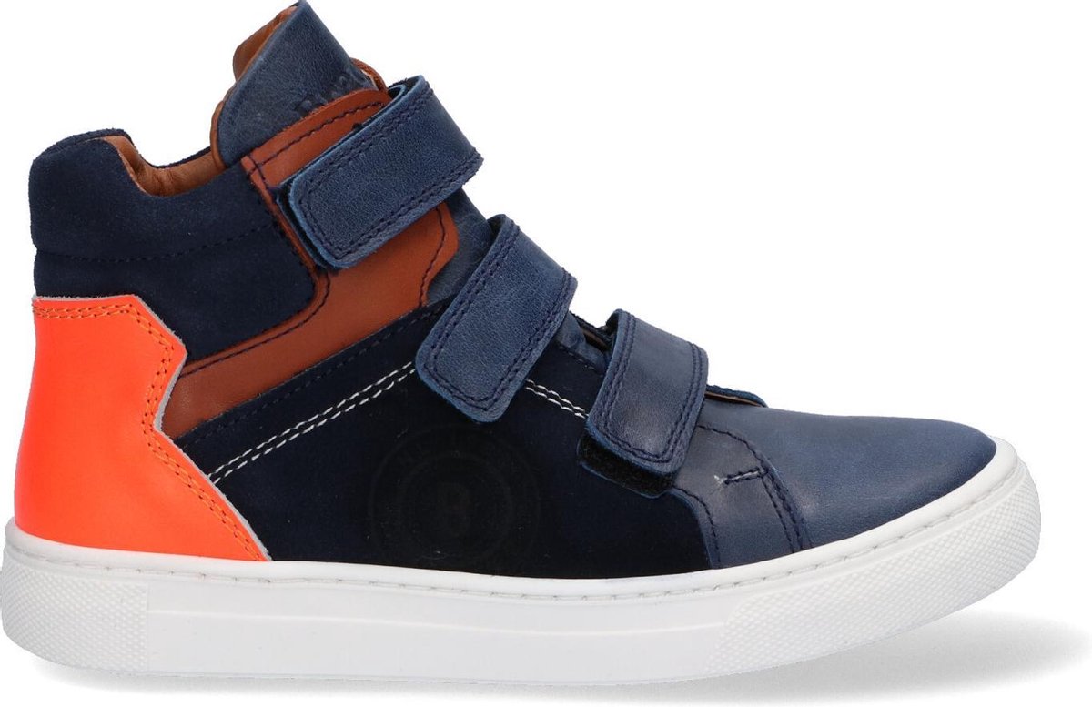Braqeez 419859-520 Jongens Hoge Sneakers - Blauw - Leer - Klittenband
