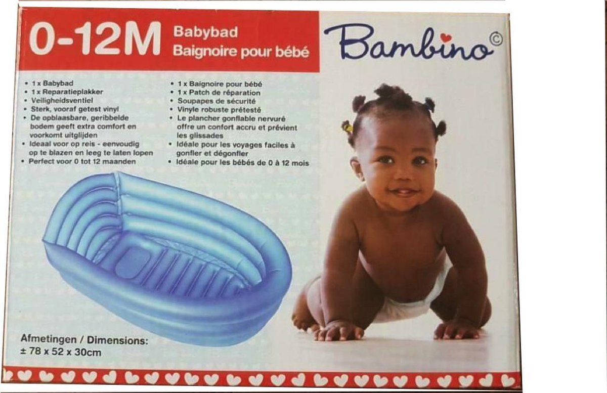 Bambino Opblaasbaar Babybad licht grijs