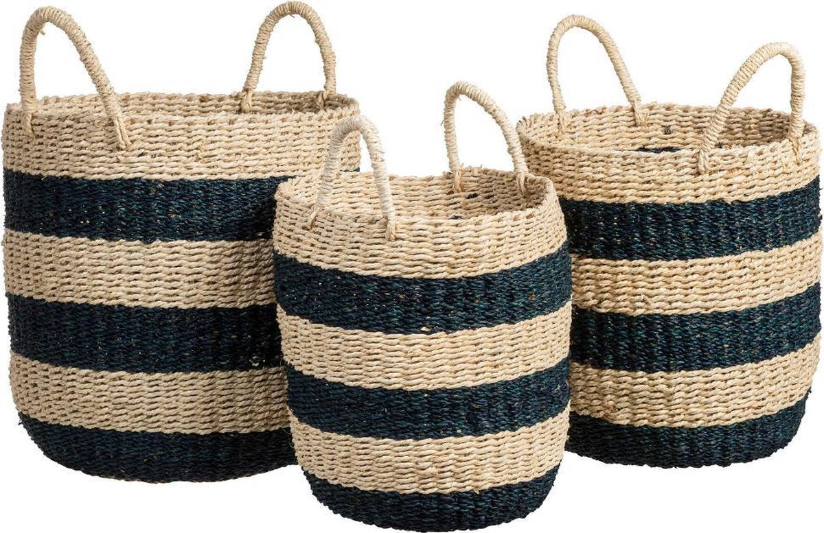 Dulaire Zeegras Mand Strepen Blauw 3 st. Ø 40 cm