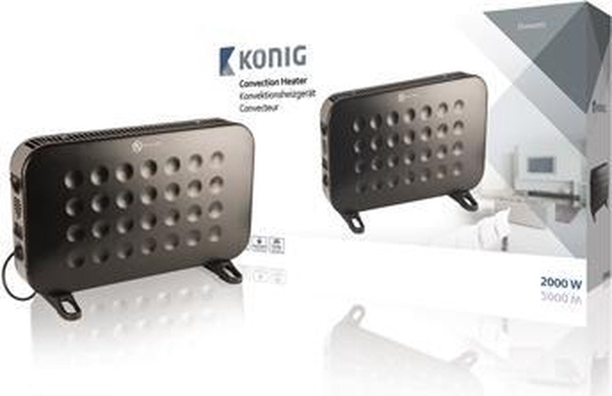 König Convectorkachel - 2000W - Zwart