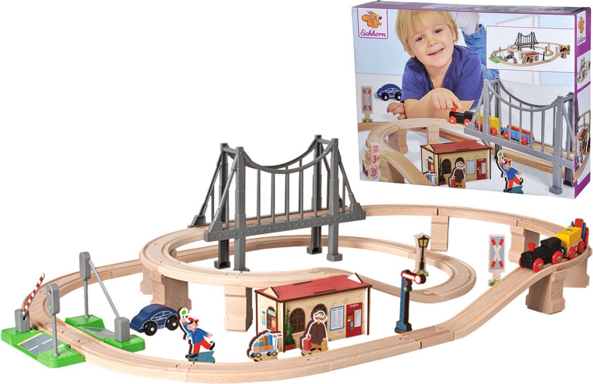 Eichhorn houten treinbaan met brug