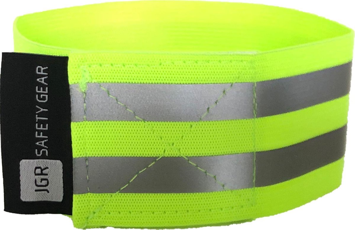 JGR Safety gear Veiligheids armbanden| Reflecterende armband | Sport armbanden |  Wielrennen / Hardlopen veiligheidsband |armbanden armband hardloop wielren sport fiets hardloop zichtbaarheid - Geel