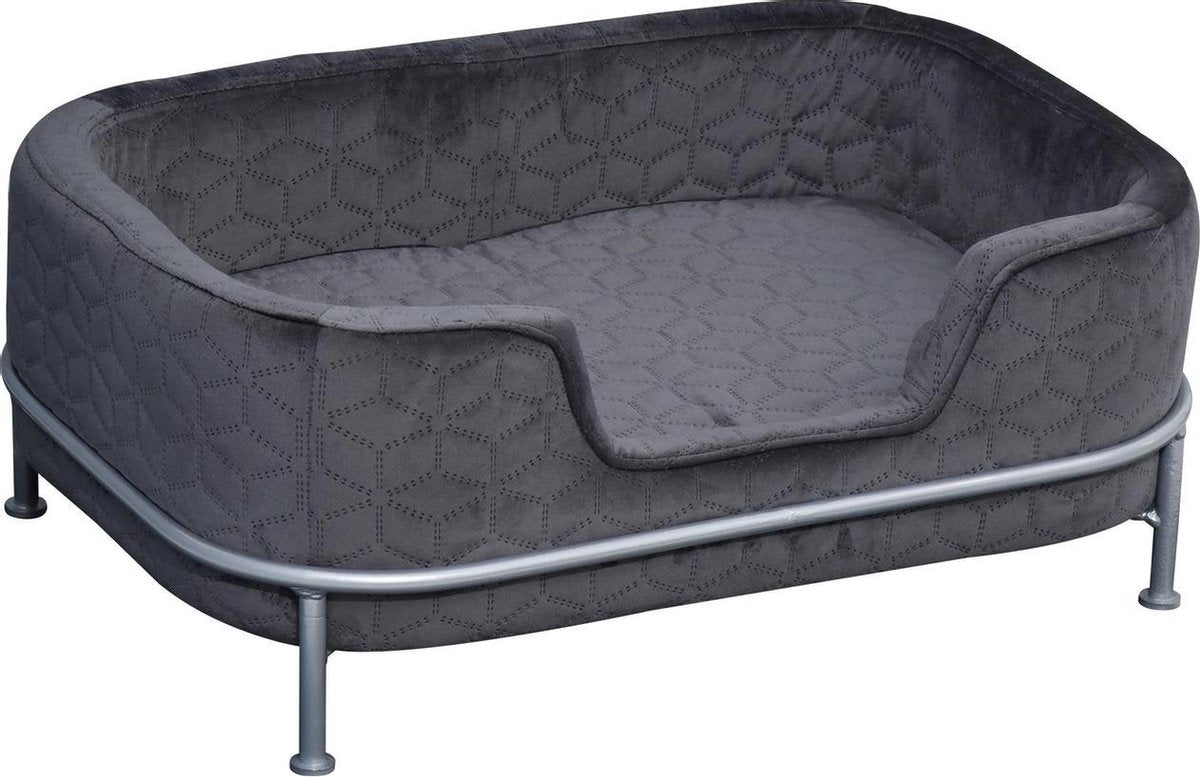 Hondenmand - Hondenbed met rugleuning - Hondenkussen - Hond - Kat - Zachte kussens - Grijs