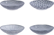 Tokyo Design Studio | Nippon Black | Set van 4 Pastaborden Ø 21 cm | Porselein