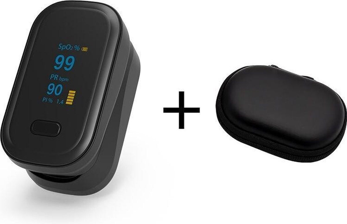 Oxy Heart Rate Monitor Voor Je Vinger | Hartslagmeter Met Zuurstofmeting | Digitaal |Zwart