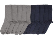 Blauwe sokken / Lichtgrijze sokken - Heren sokken - 10 paar - Normale sokken - Multipack Heren Maat 43-46