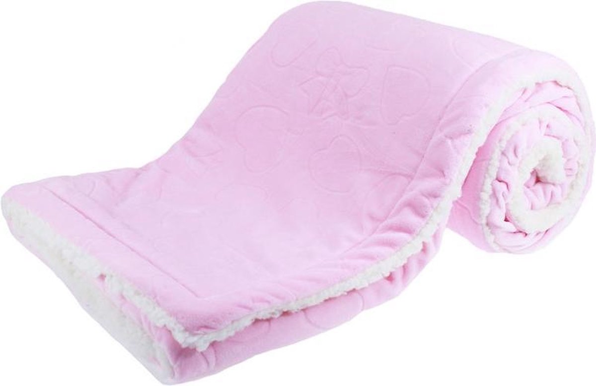 Soft Touch Fleece Deken Stars Meisjes 75x100 Cm Polyester Roze