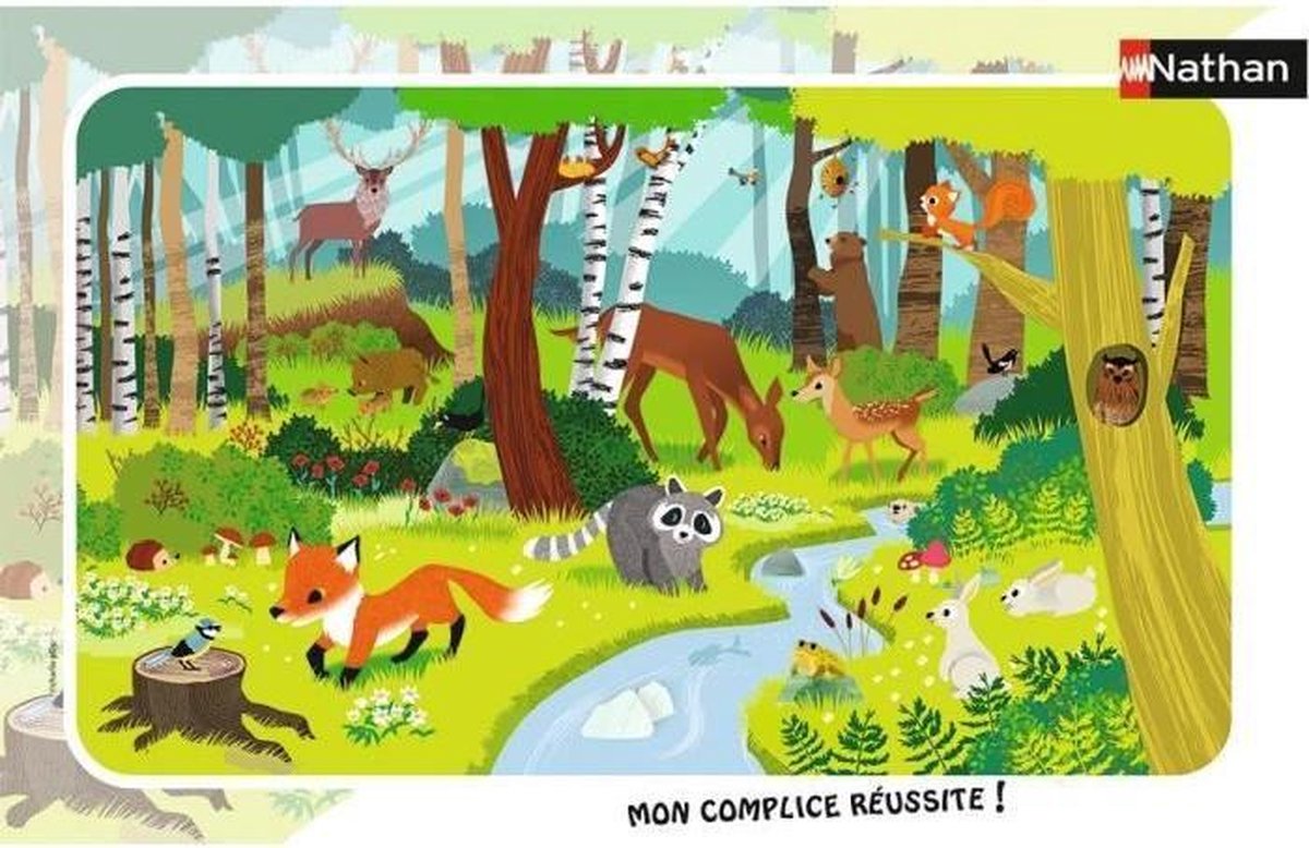 Frame puzzel 15 stukjes - Bosdieren