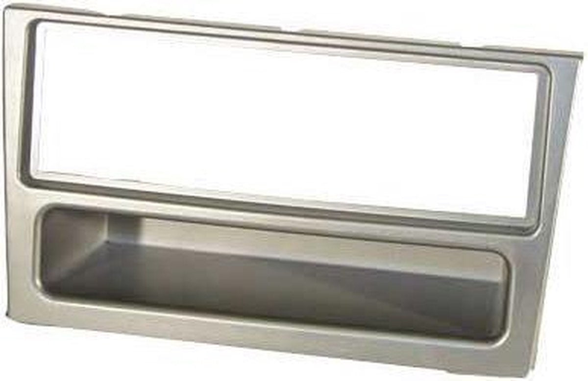 2-DIN frame met bakje Opel Renault grijs zilver