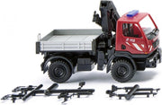 WIKING MERCEDES BENZ Unimog U 20 mit Ladekran Feuerwehr schaalmodel 1:87